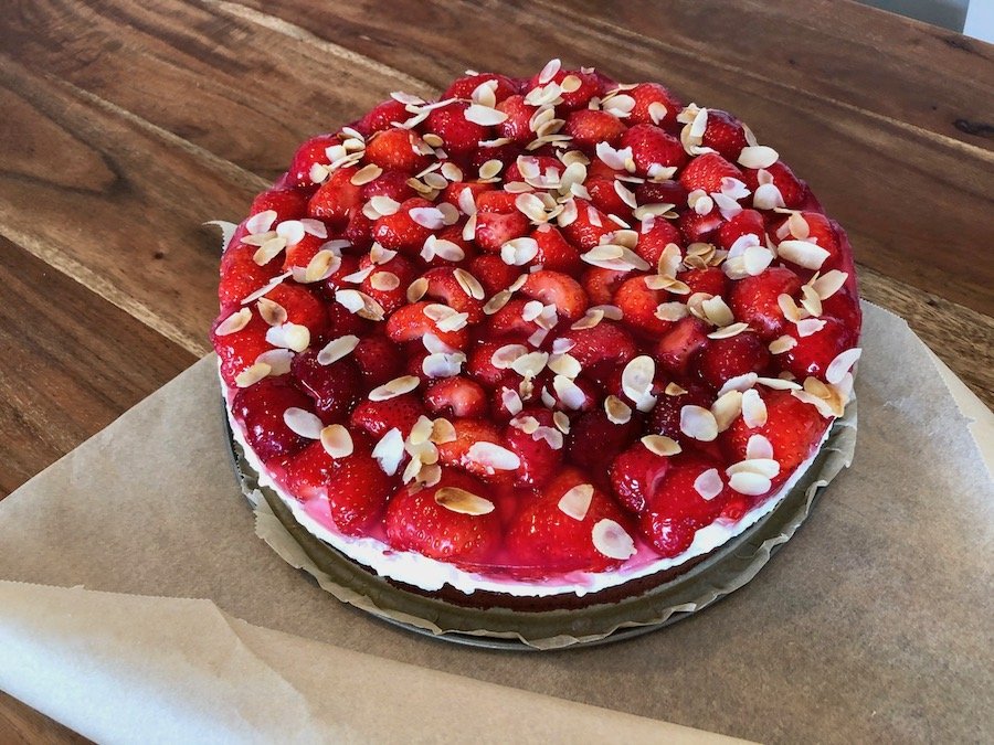 Erdbeer-Schoko-Kuchen mit Pudding