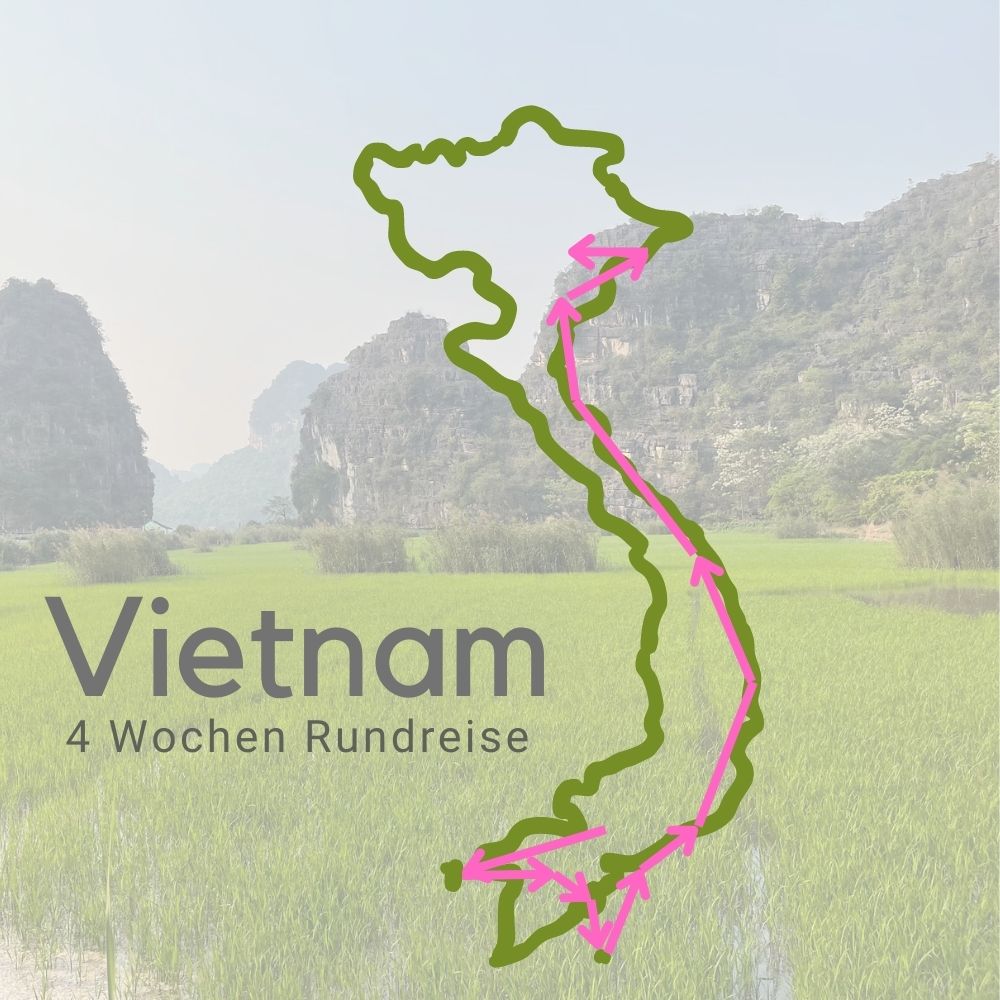 Vietnam Rundreise übersichte, alle Stationen von Süd nach Nord